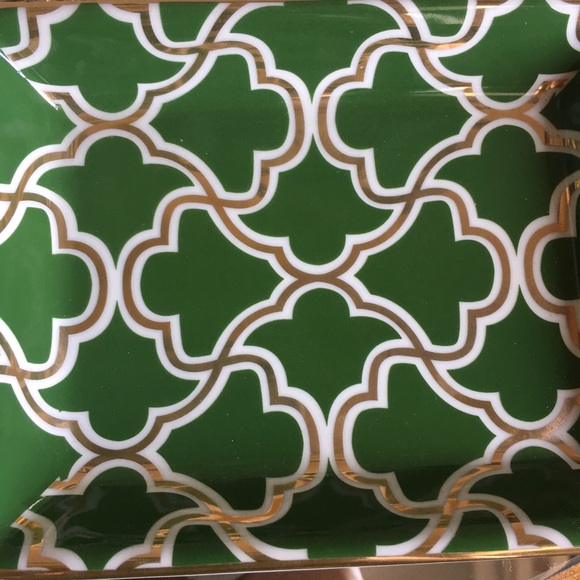 Green and Gold Ceramic Dish - Picture 2 of 3